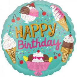 בלון מיילר 18- יום הולדת HBD גלידות